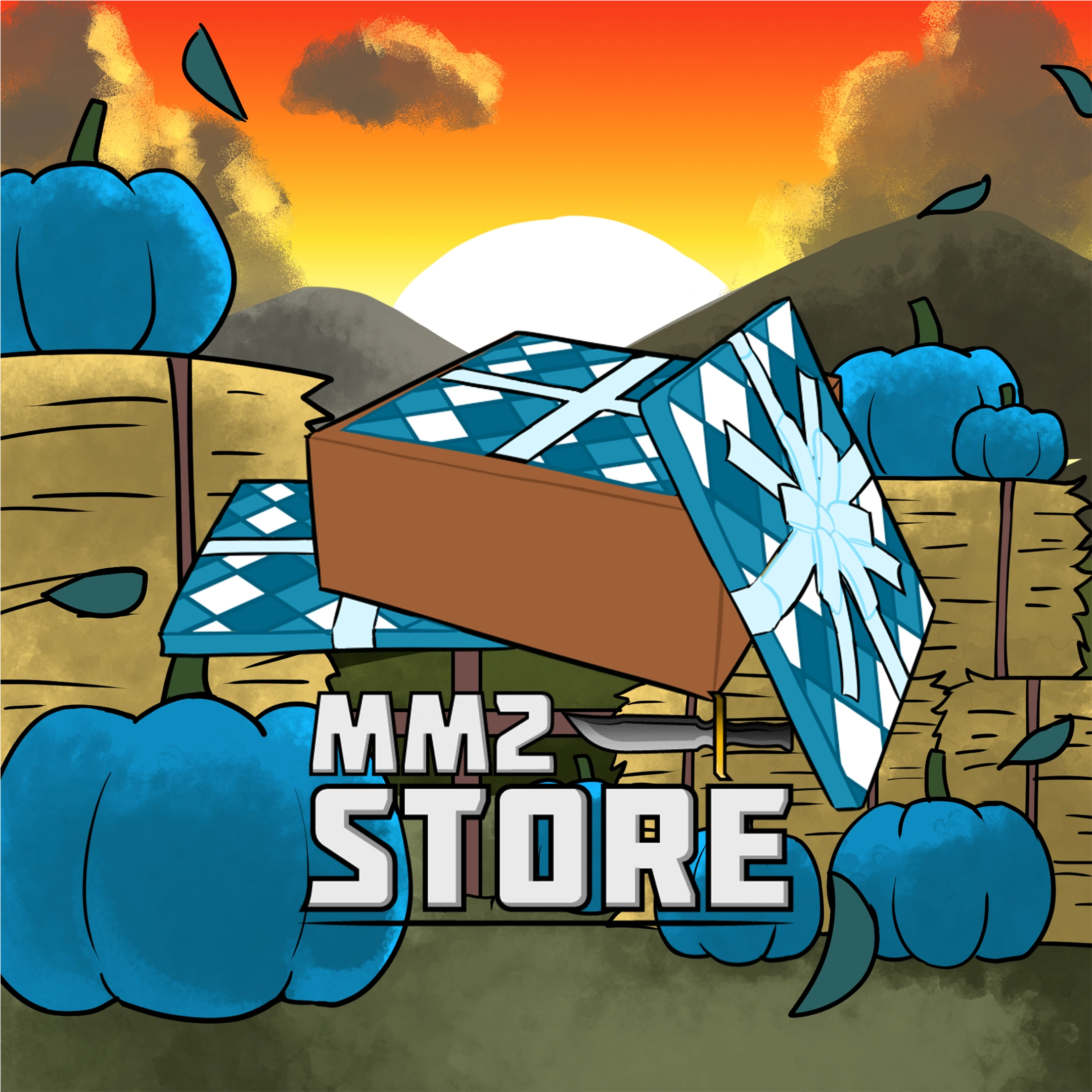 Box of Blue Wrapping Paper